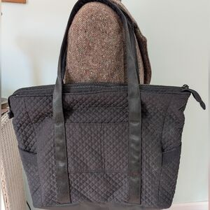 Bagsmart Black Quilted Fabric Tote Bag